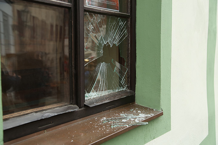 A2B Glass are able to board up broken windows while they are being repaired in Shipley.